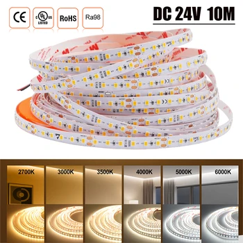 סטריפ LED DC 24V 10M RA98 IP20 SMD 2835 120 לדים למטר 2700K 3000K 3500K 4000K 5000K 6000K תאורת סרט גמישה לעיצוב הבית
