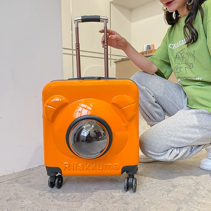 Cat Backpack with Handle, Cat and Dog Space Capsule Bag, Cat's External Hand-held Aviation Suitcase, Portable Cat Luggage Box