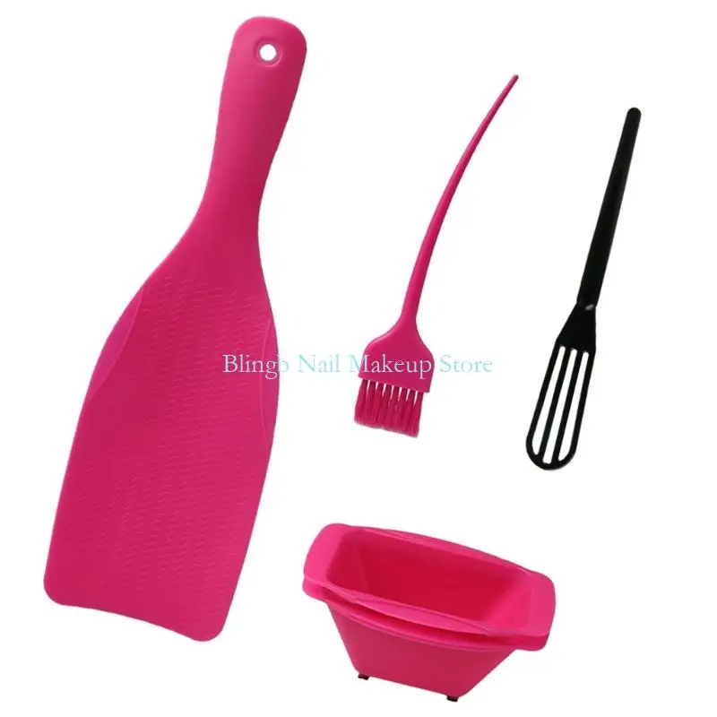 مجموعة أدوات تلوين الشعر 28TA قابلة لإعادة الاستخدام وقابلة للغسل، هيكل بلاستيكي غير قابل للصدأ مع حقيبة سفر لمصففي الشعر أثناء #5