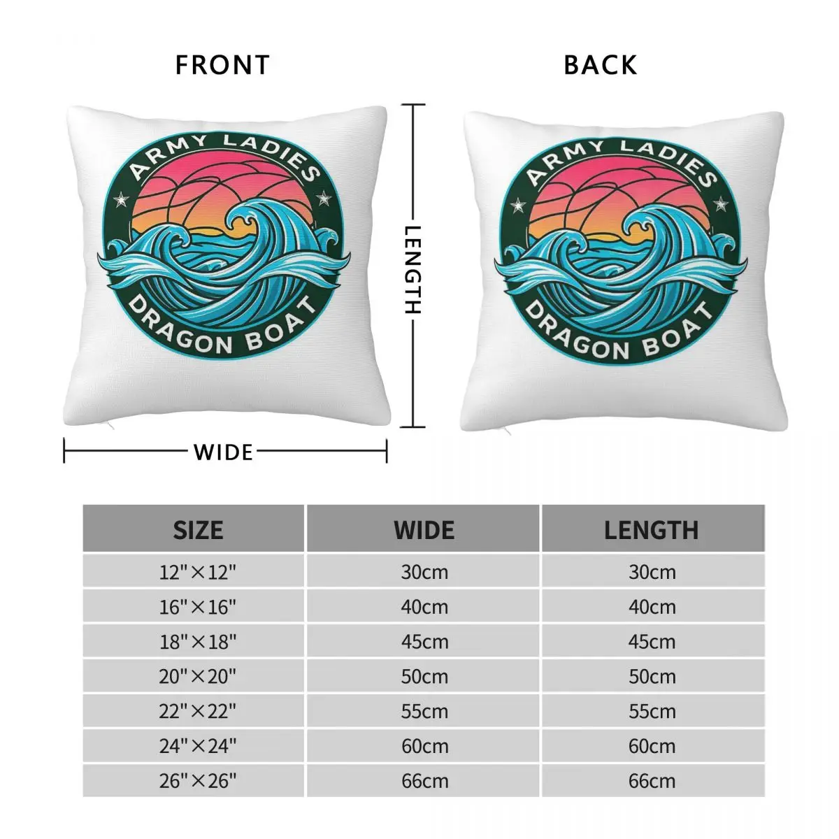 Army Ladies Dragon Boat Pastal Square Pillowcase Polyester Linen Velvet Creative Zip Decor Pillow Case Home Cushion Cover 18