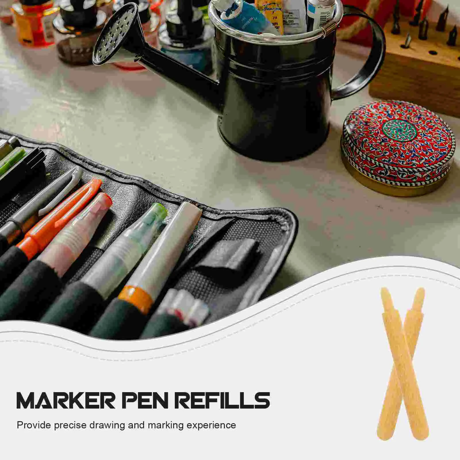 50 Pcs Mark Pen Replacement Tip Paint Pens Supplies for Marker Refill Nibs Oily Universal Tips Acrylic Fabric Painting