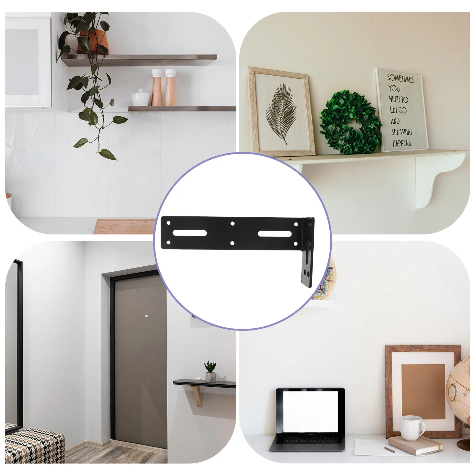 

Wall Cabinet Support Frame Shelf Bracket Brackets Triangular Adjustable Black Baby