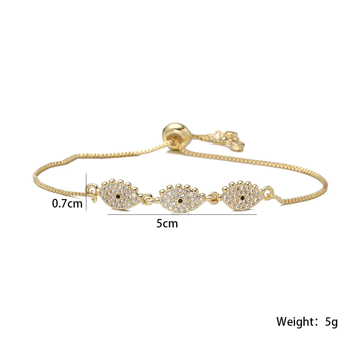 NEWBUY 2025 جديد وصول العصرية الذهب اللون AAA تشيكوسلوفاكيا الزركون البطانة عين الشر القلب أساور ساحرة للنساء هدية قابل للتعديل #4