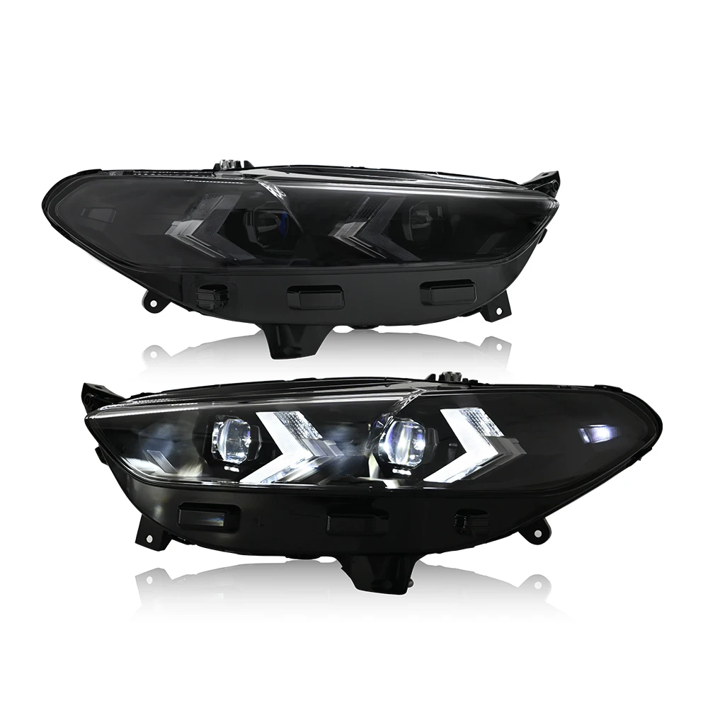 زوج العارض عدسة DRL LED مجموعة مصابيح أمامية لفورد فيوجن 2013 2014 2015 2016