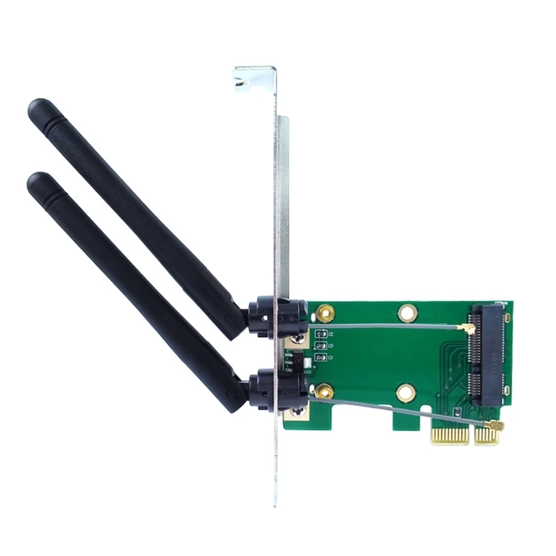 Scheda rete wifi wireless Mini PCIE per adattatore desktop PCIe + 2 antenne 601b