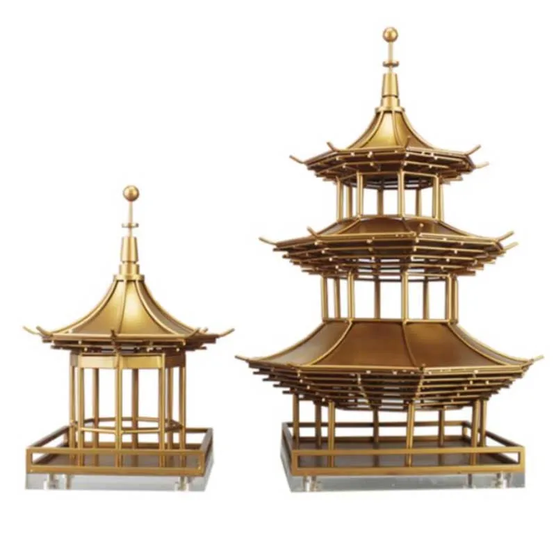 

New Chinese Style Modern Home Metal Pagoda Decoration Xuanguan Town House Crafts Decoration Soft Decoration