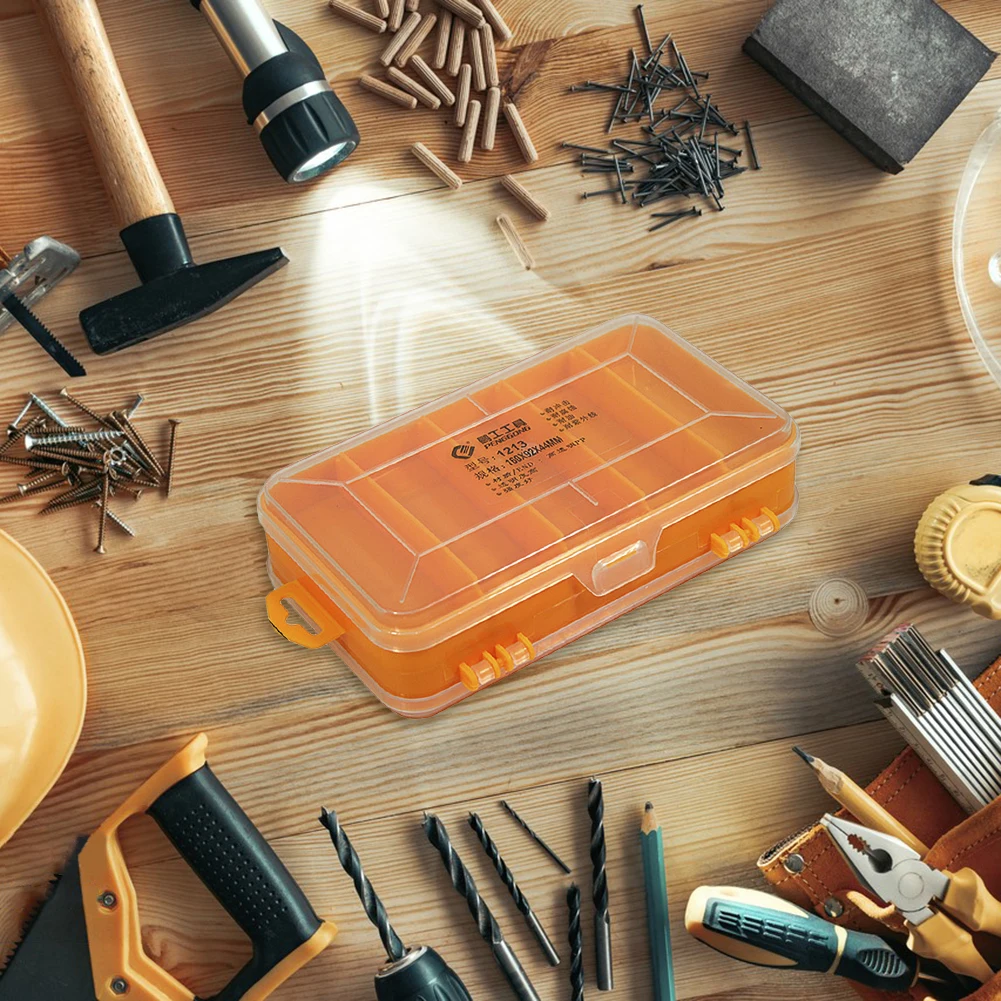 Double-Side Hardware Organizer Box Transparent Plastic Tool Organizer Multifunctional Rectangle Box Case Compartment for Jewelry