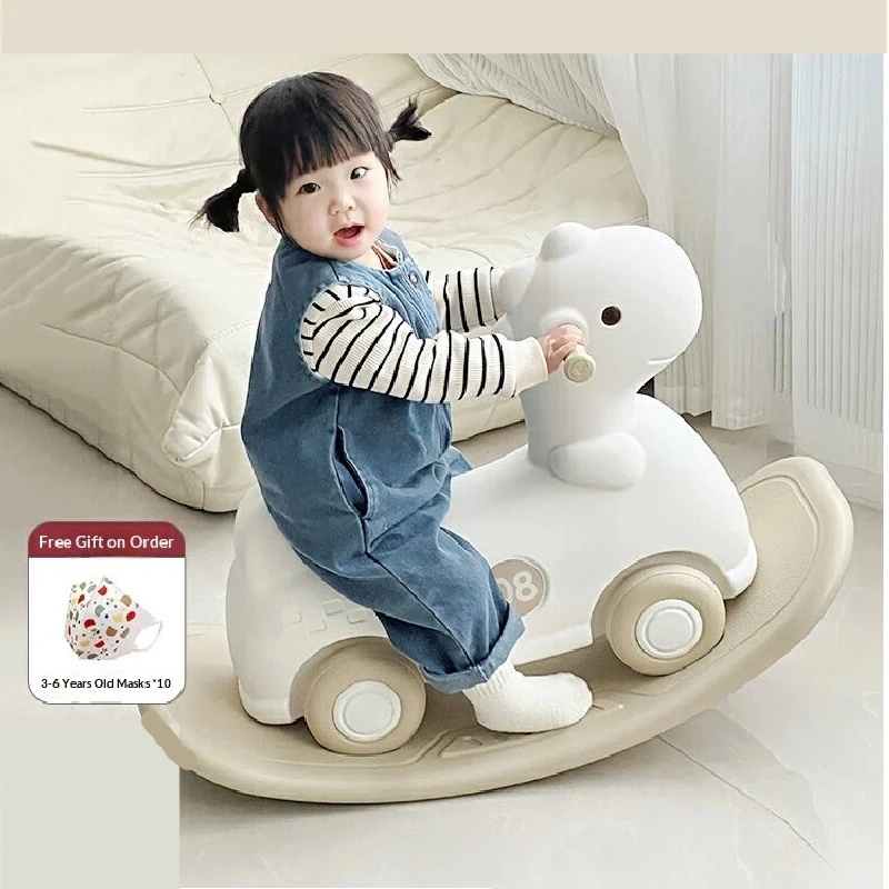 Babyviva Rocking Horse 2 In 1 Ride On Scooter Toy Anti Rollover Sturdy Durable Smooth Surface For Indoor Outdoor Birthday Gift