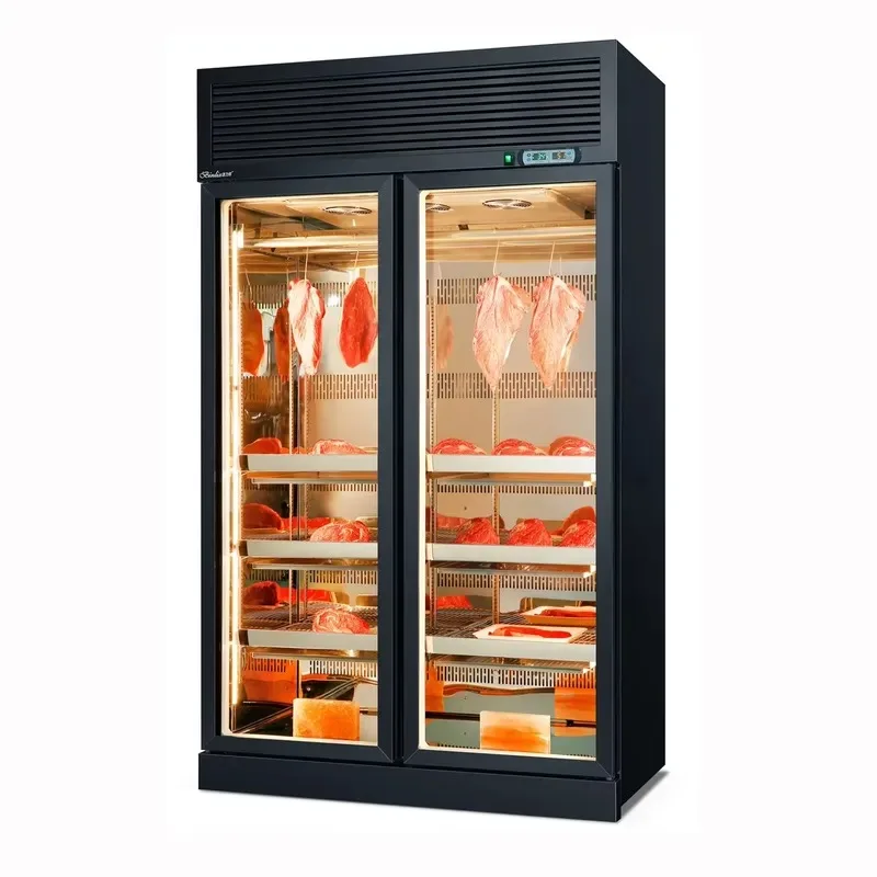 Commercial 3 Door Glass Display Dry Aging Cabinet for Beef Jerky and Butter High Quality Catering Equipment