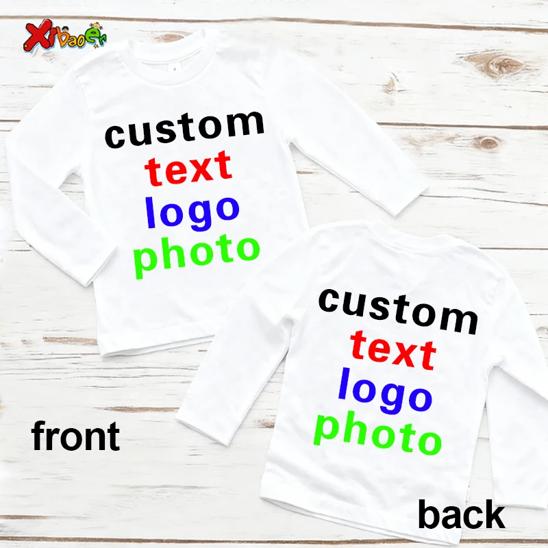 Custom Kids T-Shirt Personalized Logo Photo Customizable Short Sleeve Top for Boys Girl