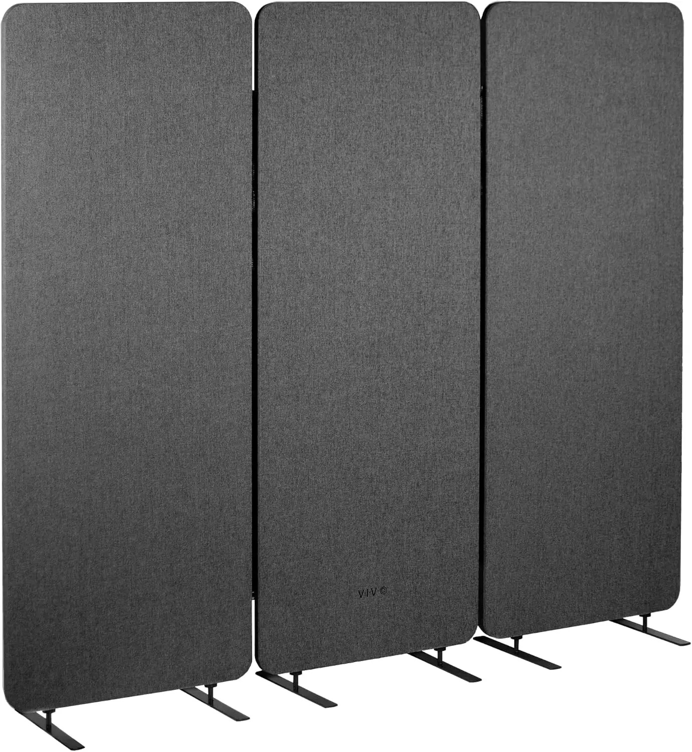 

Freestanding 72 x 66 inch Privacy Panel, Cubicle Divider, Acoustic Wall Partition, x3 24 inch Panels, Dark Gray