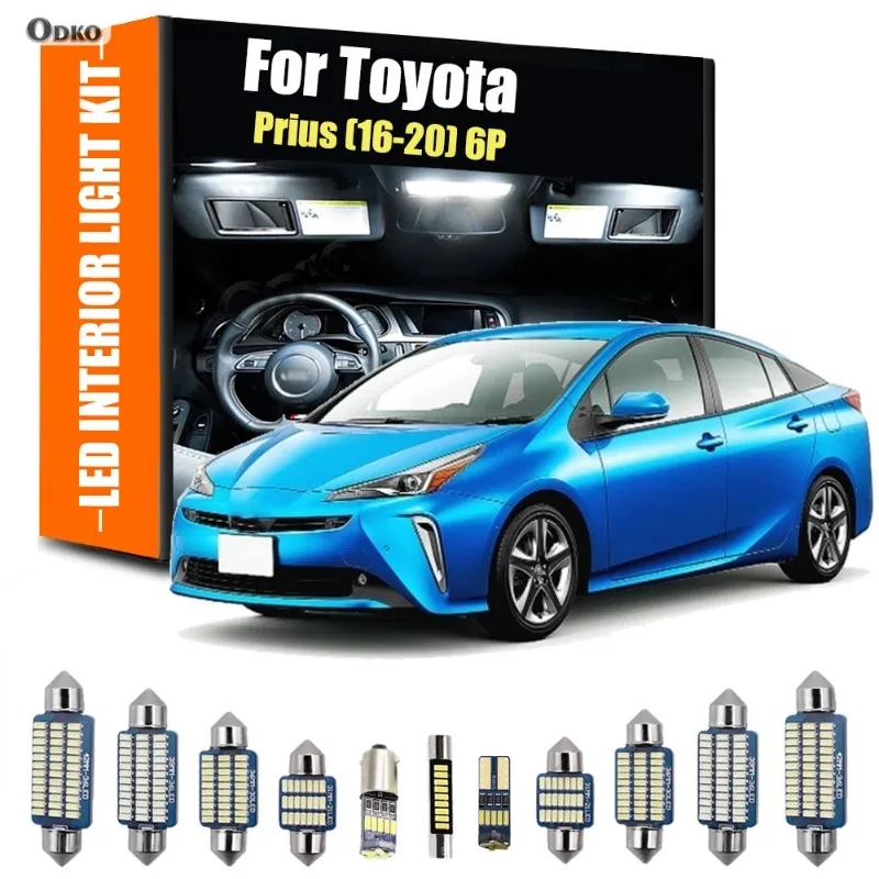 

Для Toyota Prius 2016-2020 6 шт. автомобильные светодиодные внутренние лампы комплект купольной лампы для чтения багажника автомобильные фары сигнальная лампа