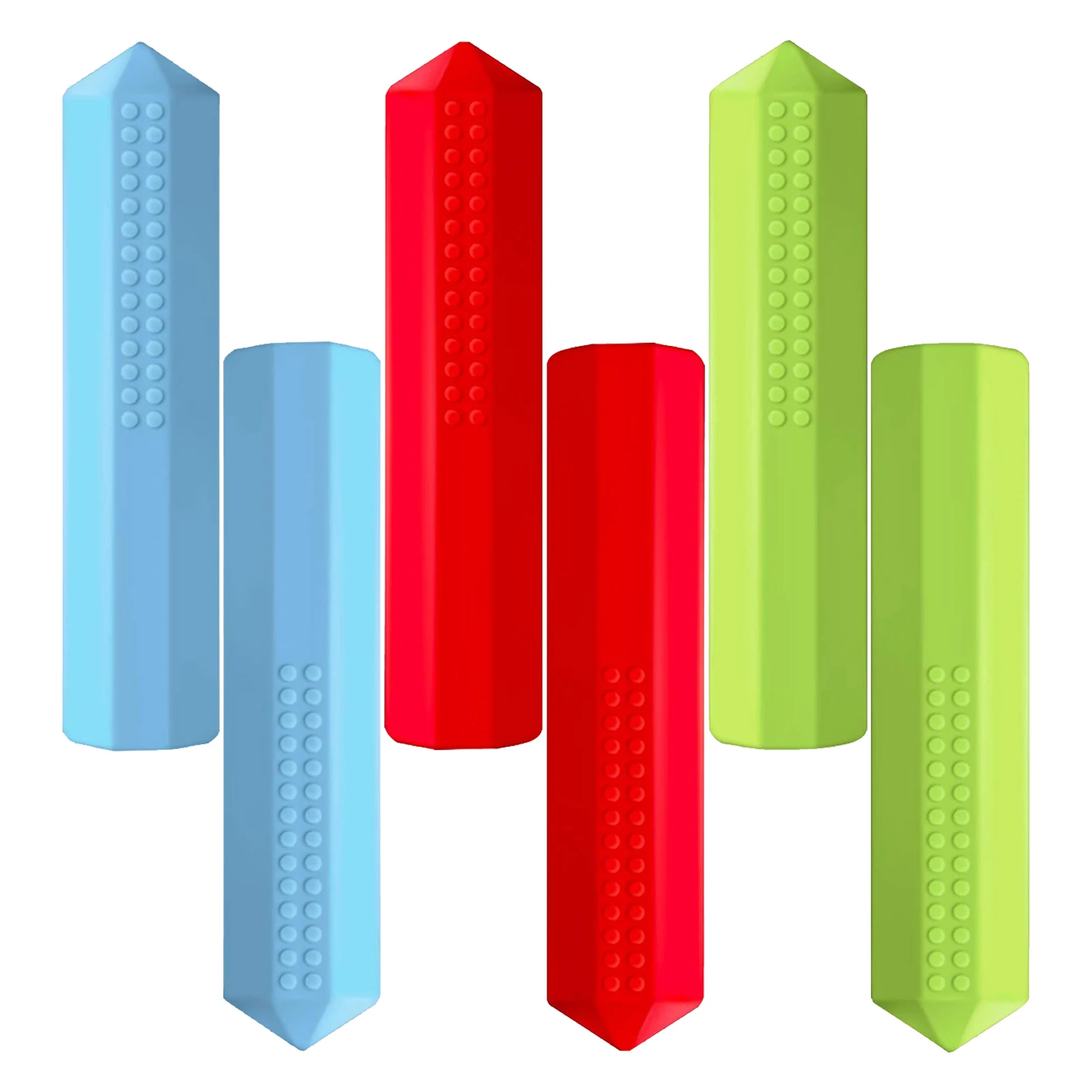 6pcs Silicone Pencil Cover Sensory Chew Pencil Topper For Autism Tactile Therapy Aid Durable Universal Fit Protective Cap For