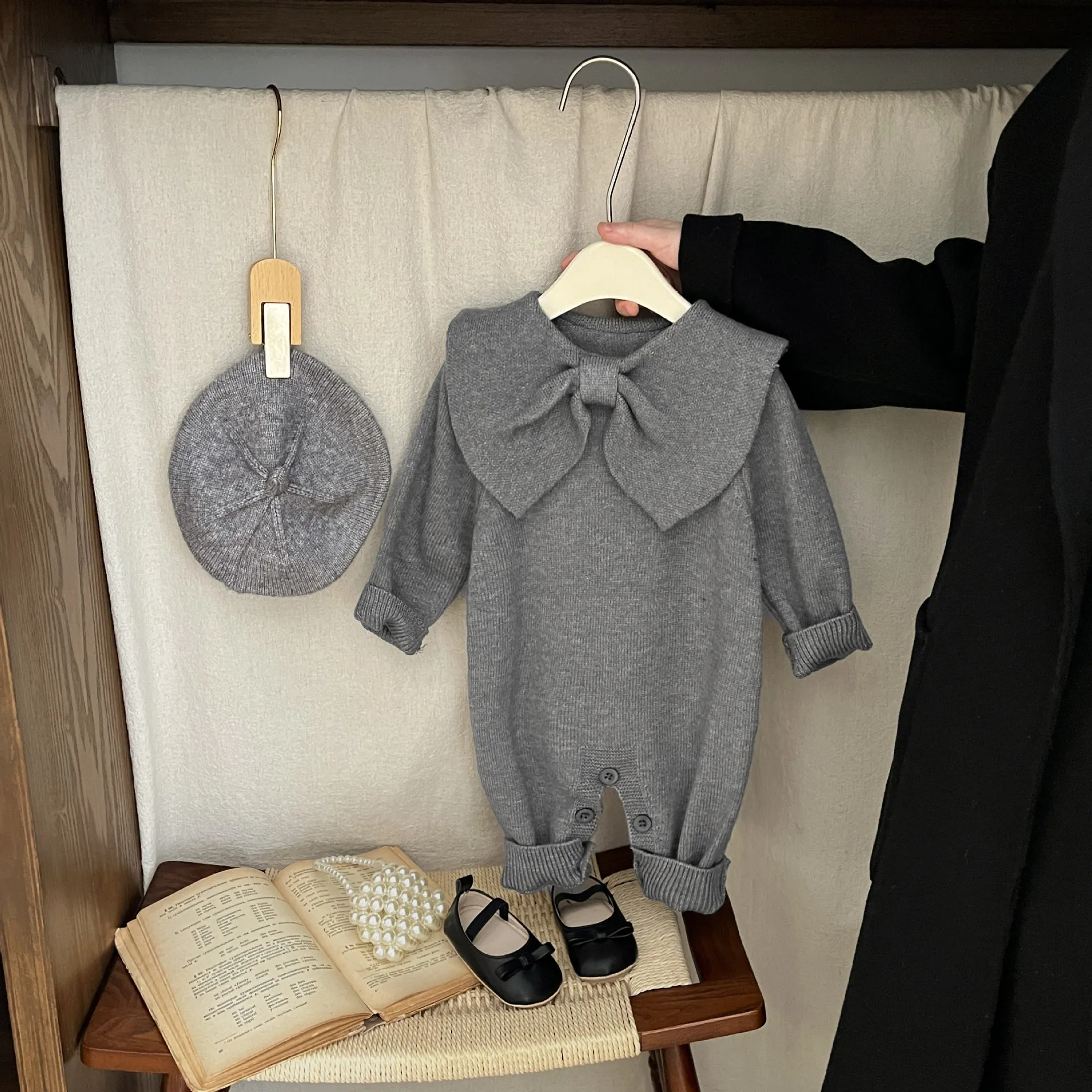 tutina-in-maglia-stile-preppy-con-fiocco-per-neonata-autunnale-alla-moda-coreana-tinta-unita-casual-dolce-carina-e-comoda