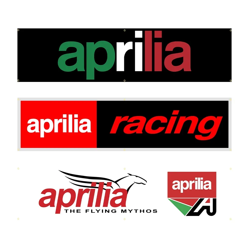 

60*240 APRILIA Digital Printed Logo Flag Polyester Digital Printed Banner Curtain