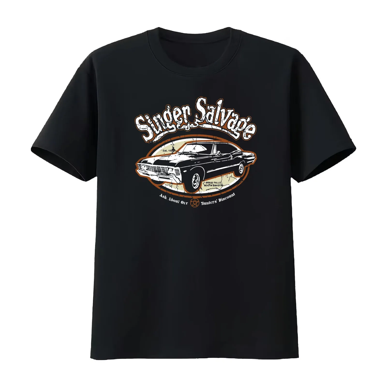 Singer Auto Salvage Yard Car T-Shirt Summer Casual Cotton Tee Oversized Streetwear Tops Vintage Graphic Print 100% Cotton