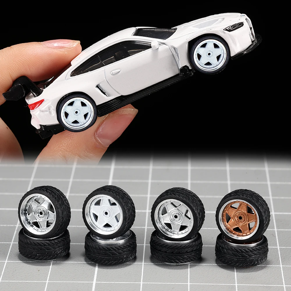 1/64 Modellauto-Räder 4er-Set - 11mm Durchmesser ABS-Gummireifen mit Bremsscheibe - Upgrade-Teile für Tomica Diecast-Fahrzeuge – Detail 37
