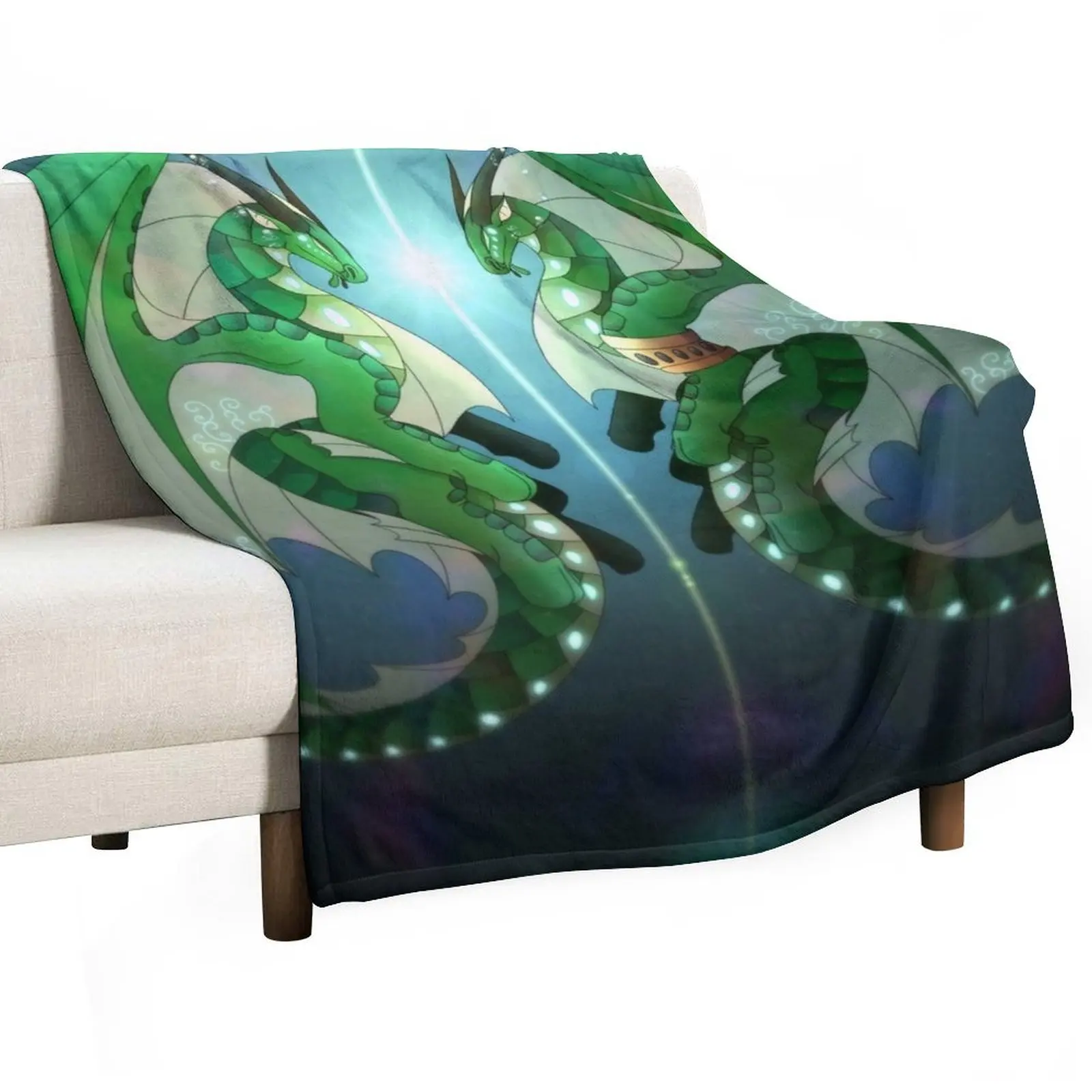 Wings of Fire - Fathom and Turtle Throw Blanket Anti Shedding Soft Fuzzy Blanket for Home
