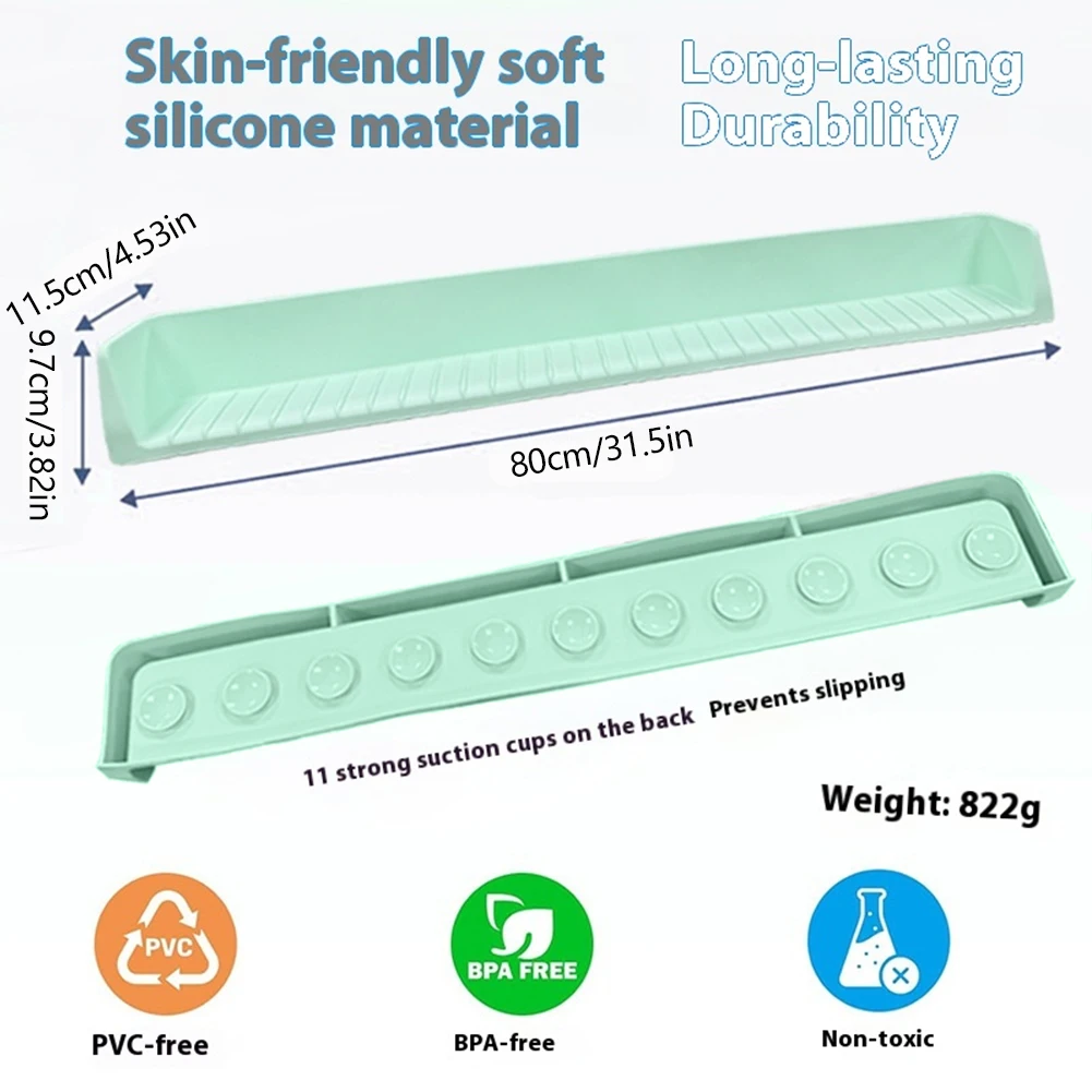 

Защита от брызг для ванны с 11 присосками, силиконовая, 3 шт. ° Дренажная полка-подставка для игрушек для малышей и младенцев