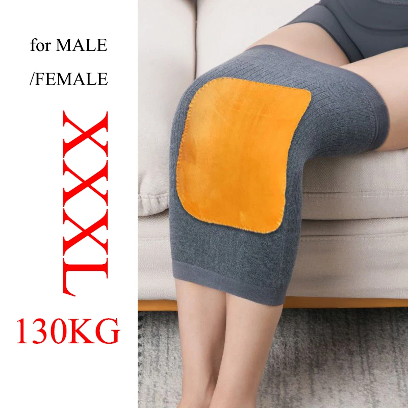 Outdoor Sports Warm Lengthened Knee Pads Protector Protective Elastic Wool Thermal Plush Kneepad Kneecap Kneelet Solid