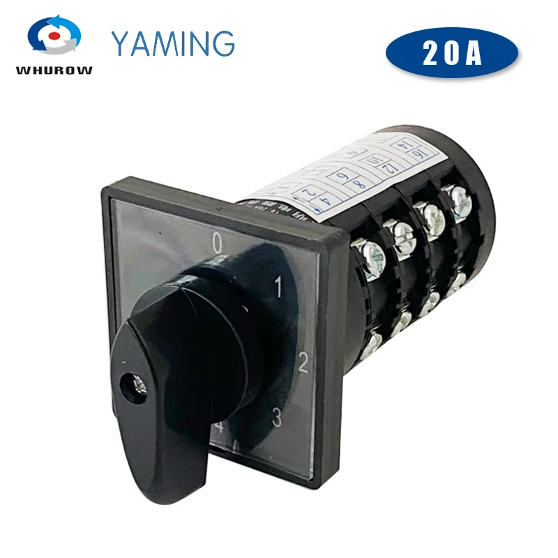 

0-4 Position 20A Four Poles 16 Screws Rotary Cam Switch Manual Transfer Changeover Universal Selector HZ5B-20/4