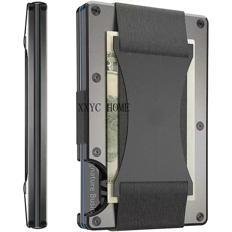 

Men's Wallet Brand Luxury Aluminum Carbon RFID Metal Wallet Designer Case Carteira Masculina Credit Card Holder