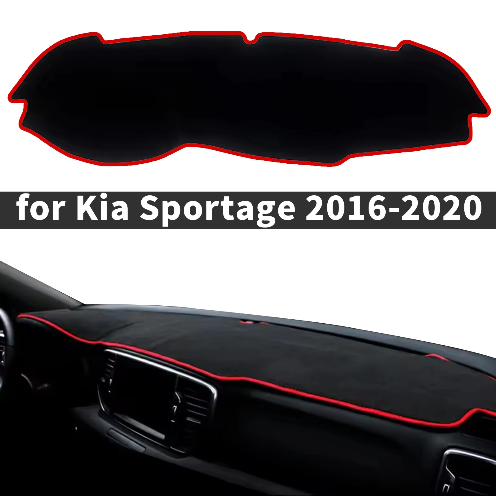 

for Kia Sportage 2016 2017 2018-2020 Car Dashboard Cover Dashmat Sunshade Anti‑Slip Anti‑UV Dash Mat Cover Interior Accessories
