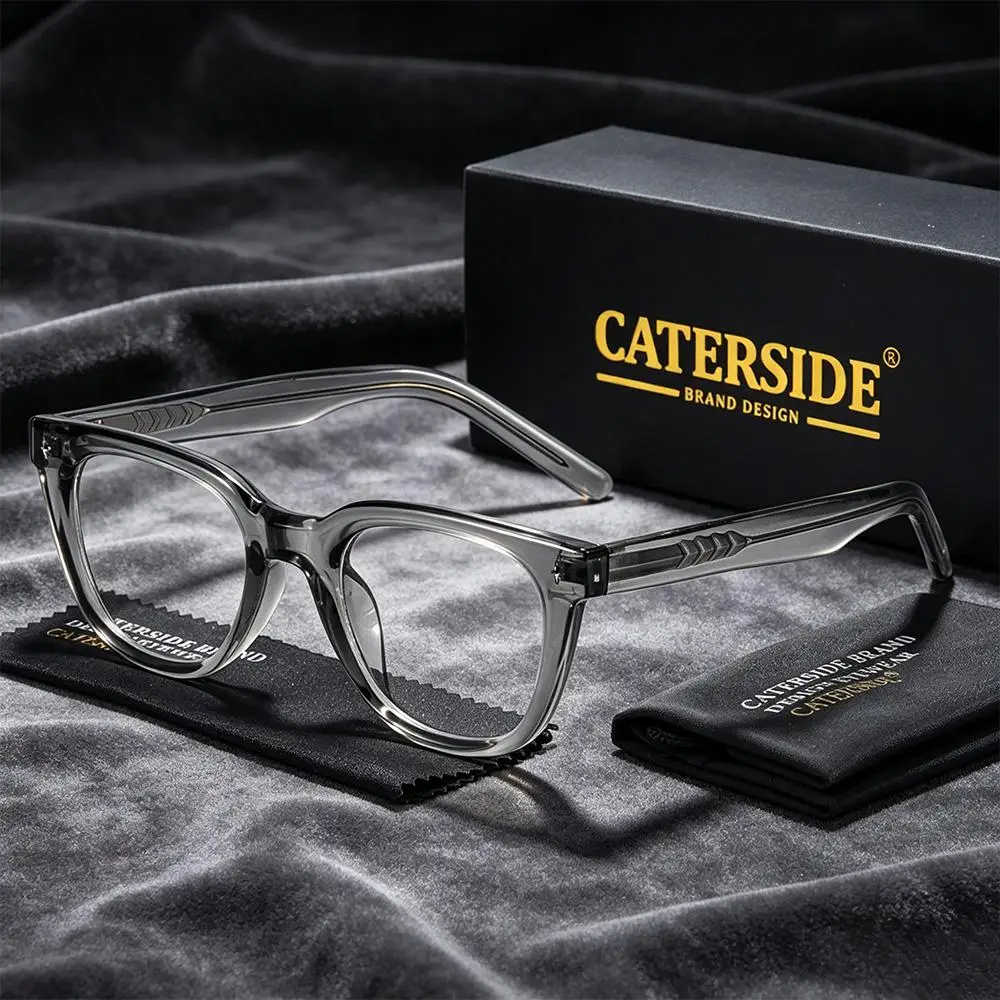 CATERSIDE Modische Anti-Blaulicht-Brille für Damen und Herren, Zellulose-Propionat-Bügelspitzen, Tr-90 Quadratischer Retro-Brillenrahmen – Detail 2