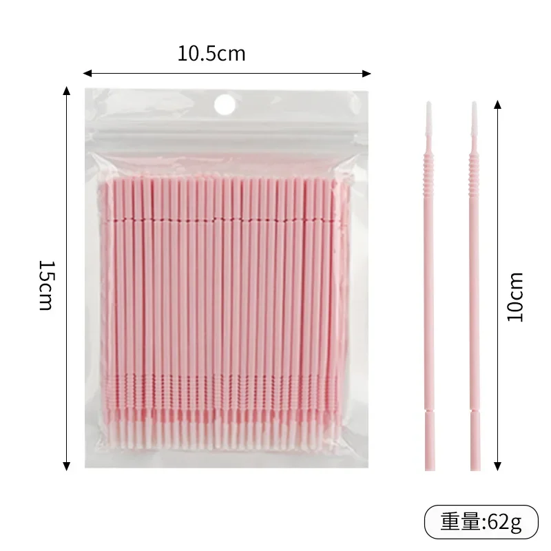 Grafting Eyelashes Disposable Cleaning Cotton Swab Bag Spiral Long Strip Small Cotton Swab Eyelash Removal Miniature Brush