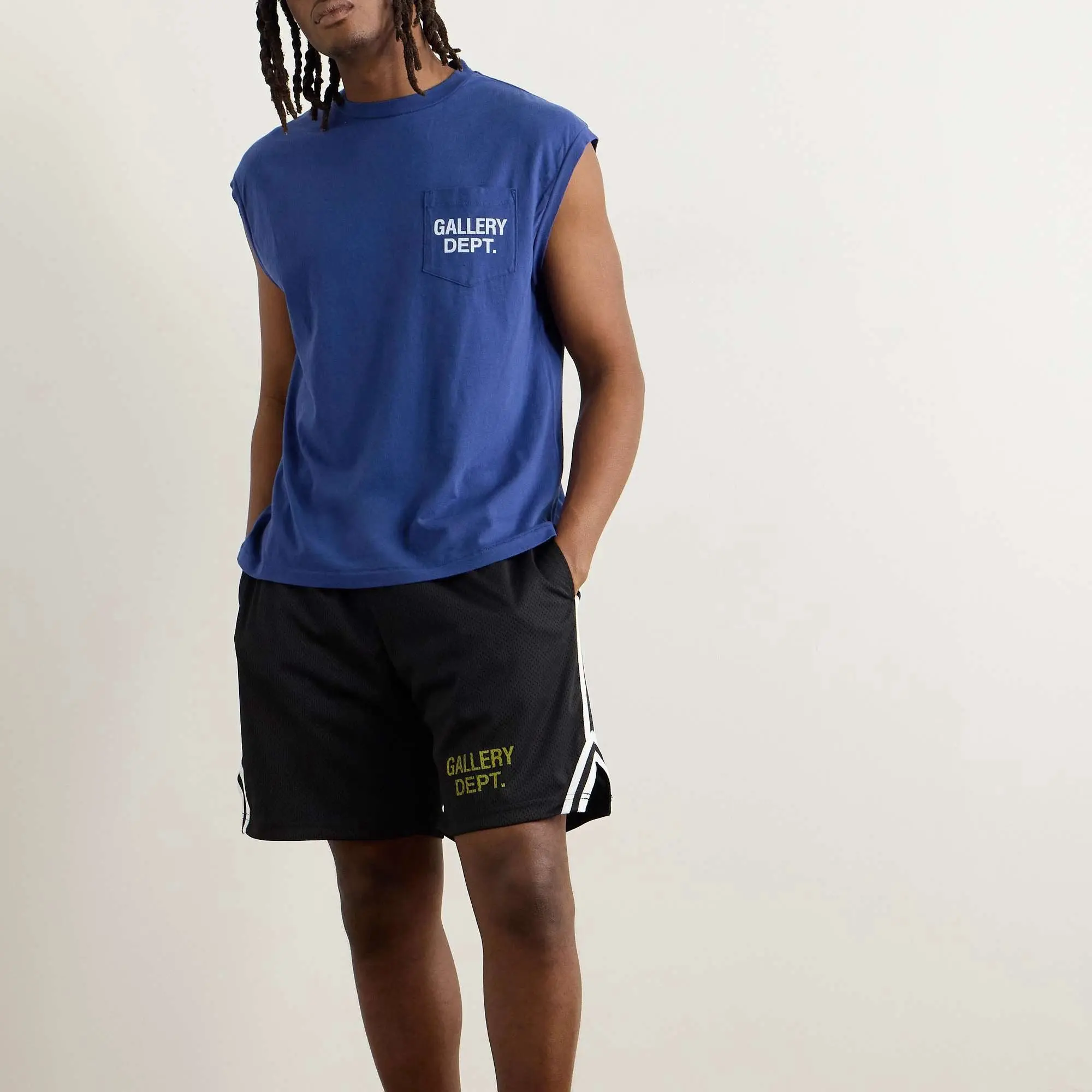 Gallery DEPT English Pocket Print Washing Water Old Sports Leisure Crew Neck Vest