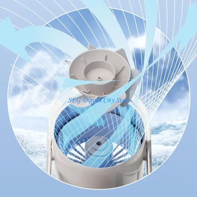 

U75B Quiet USB Desk Fan Wide Rotation 100Speed Setting Table Coolers Rechargeable Battery LED Display Cooling Fan