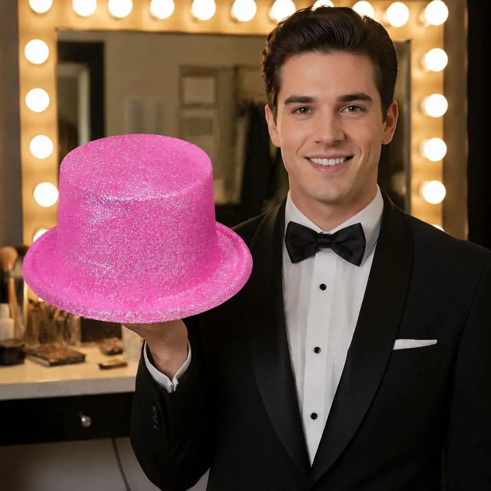 Sparkling Glitter Top Hat for Parties Shiny Glitter Top Hats for Adults Kids Colorful Dress Up Party Hats Sequin for Kids