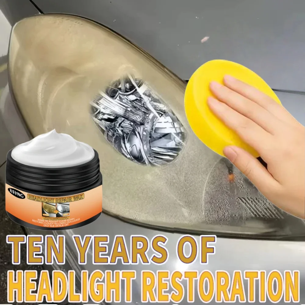 Car Lamp Restoration Polishing Kit - Headlight Scratch Remover & Oxidation Cleaner Repair Paste for Headlamp Assembly Polish Wax