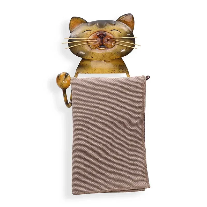 Kitten Roll Paper Wall Hanging Decor Home European Bathroom Crafts Wall-mounted Towel Rack Bathroom Kitchen Towel Holder