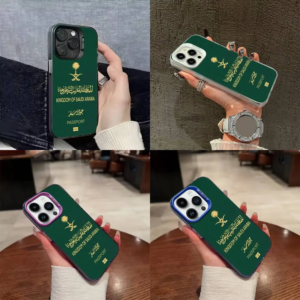 حافظة هاتف لهاتف آيفون 17,16,15,14,13,12,11,Pro,Max,Plus,E,SE4,Air,Mini Colorful TPU المملكة العربية السعودية جواز سفر غطاء ناعم رائع #1