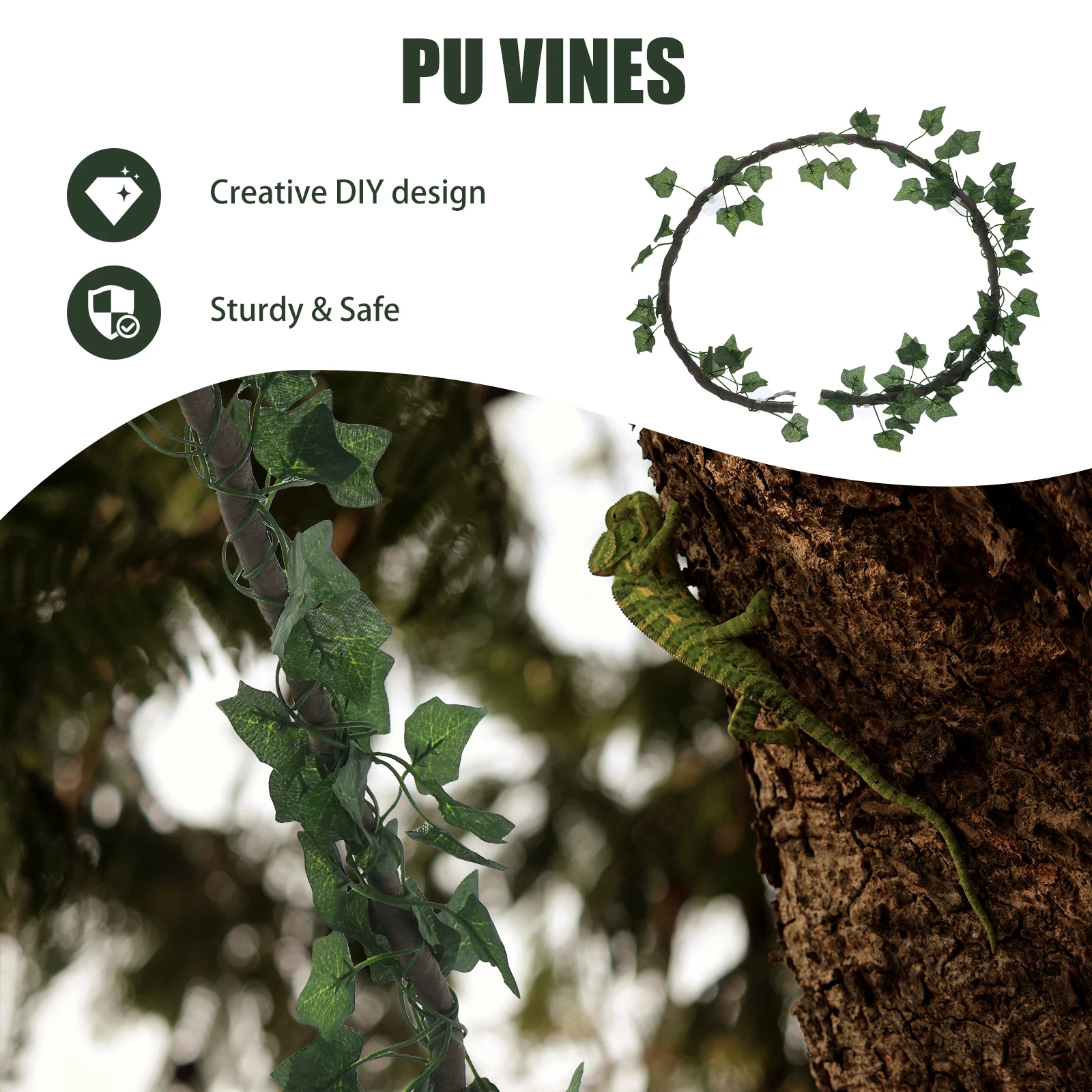 

Hanging Plants Vines Imitation Rattan Jungle Vines Artificial Ivy Leaf Pet Habitat Vines With Suckers For Lizard Frogs Snakes
