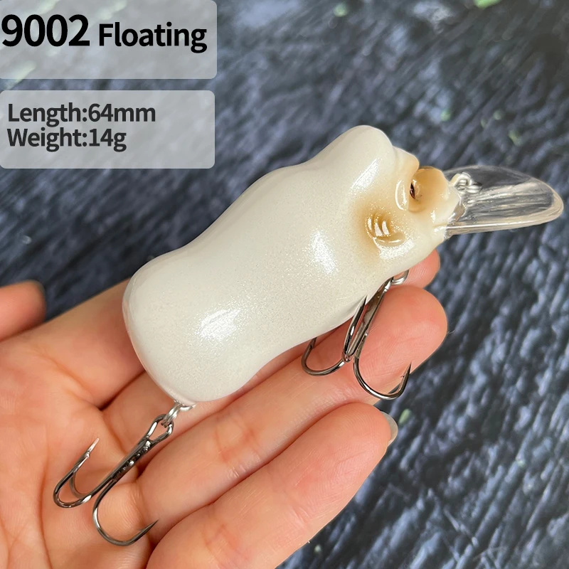 64mm 14g Orangutan Lure Top Water Surface Artificial Bait Wobblers Floating Crankbait for Bass Perch Swimbait Fishing Equipment