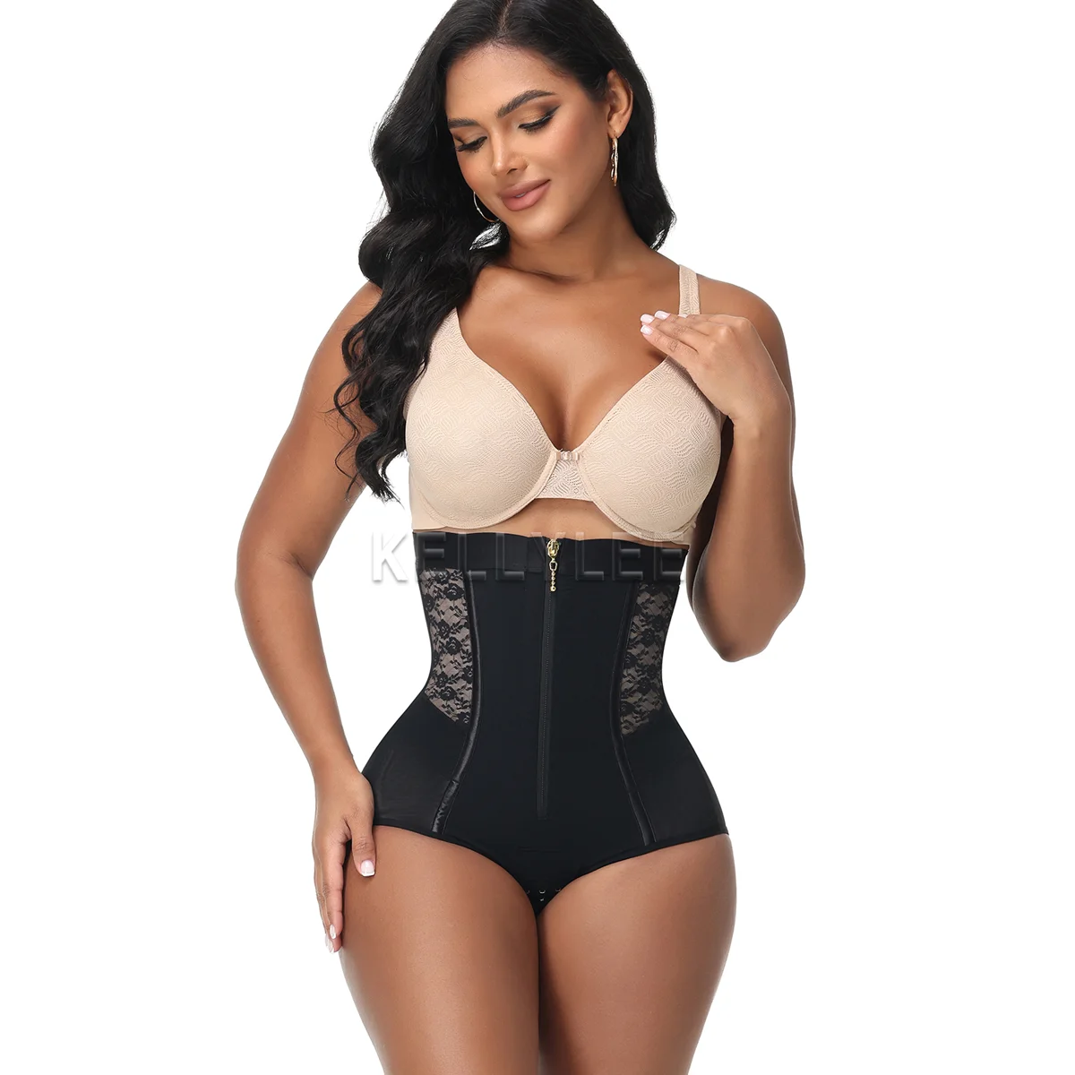 High Waisted Triangular Hip Lifting Shorts Seamless Slim Fit Tummy Control BBL Shorts Women's Compressed Shaping Lace Panties