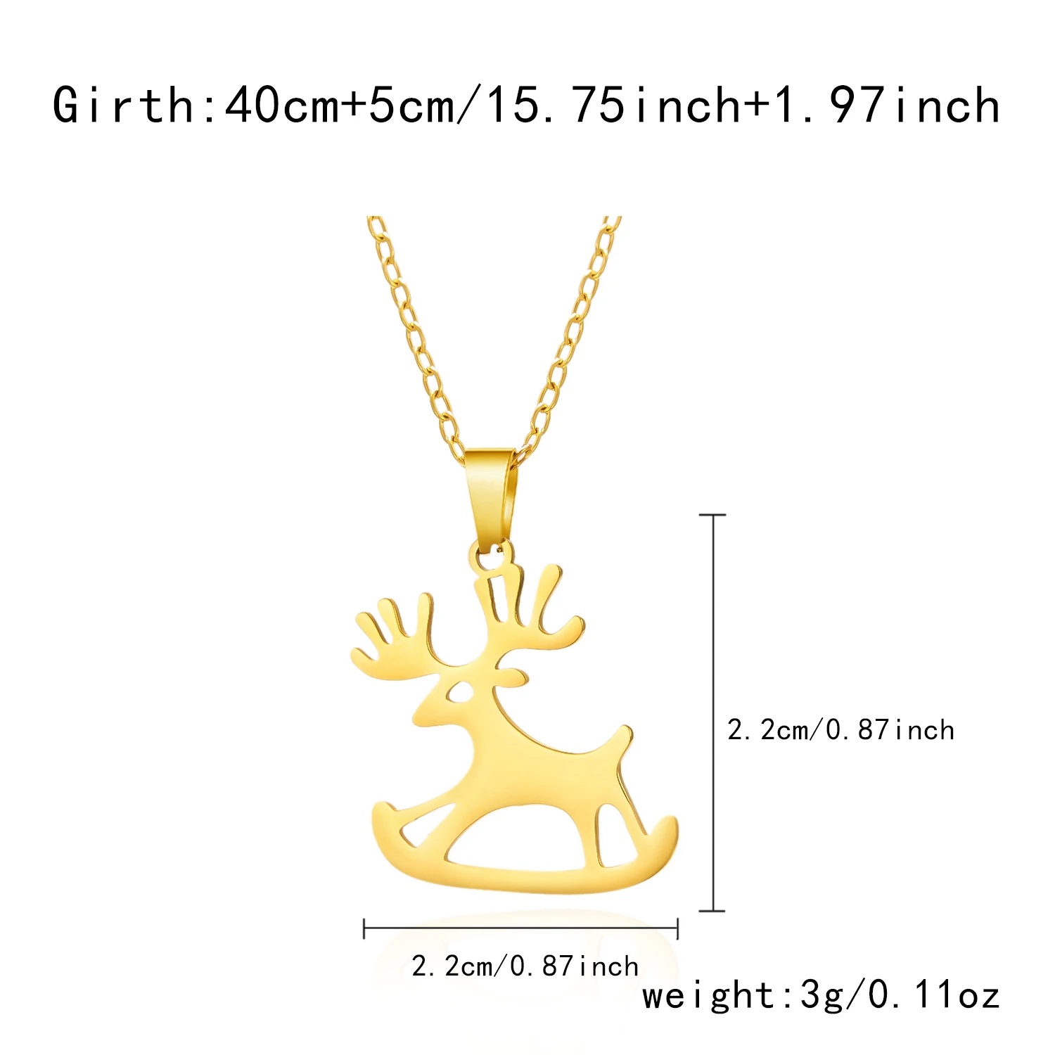 Minimalistische Weihnachts-Anhänger-Halskette aus Edelstahl für Frauen, Schneeflocke, Weihnachtsmann, Elch-Halskette, Freundschaft, Hochzeit, Party-Schmuck – Detail 7