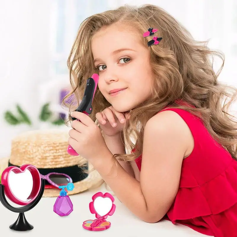 Kids Makeup Set For Girls Pretend Play Hairdressing Hair dryer Simulation Styling Tools Blow Dryer Beauty Fashion Toys Gifts