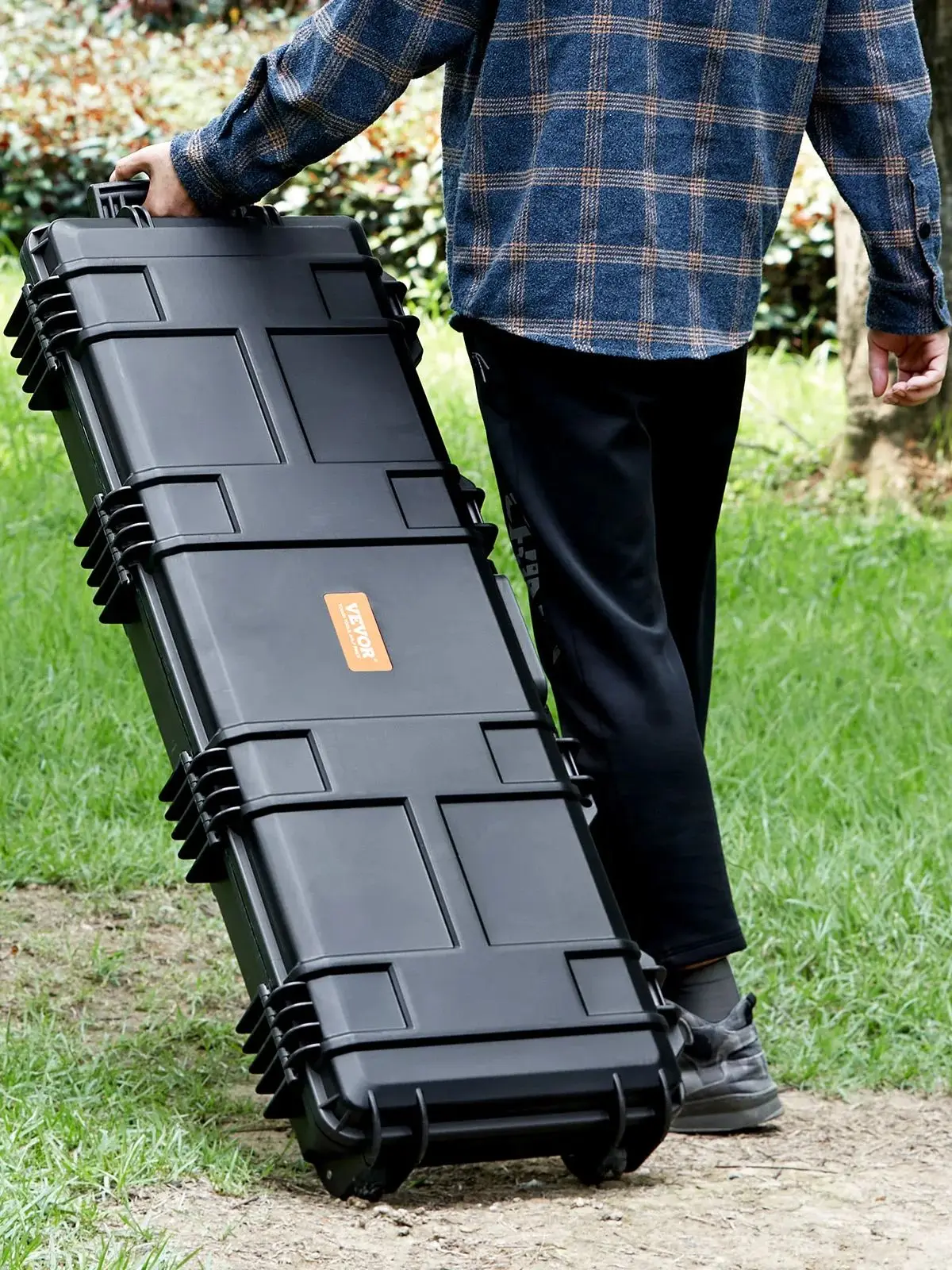 SucceBuy Rifle Hard Case Draagbare lange pistoolopslagkoffer met 2 zwenkwielen Schokbestendig en waterdicht Airsoft Rifle beschermhoes - afbeelding 2