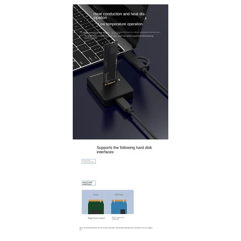 Base de disco duro VO NVME/SATA protocolo Dual 10G lectura en línea velocidad de escritura SSD Base de disco duro portátil tipo C externa