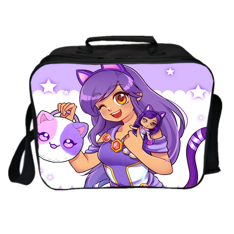 

Portable Lunch Bag Aphmau Print Food Thermal Box Waterproof Office Cooler Lunchbox Cartoon Pattern Childs Storage Insulated Case