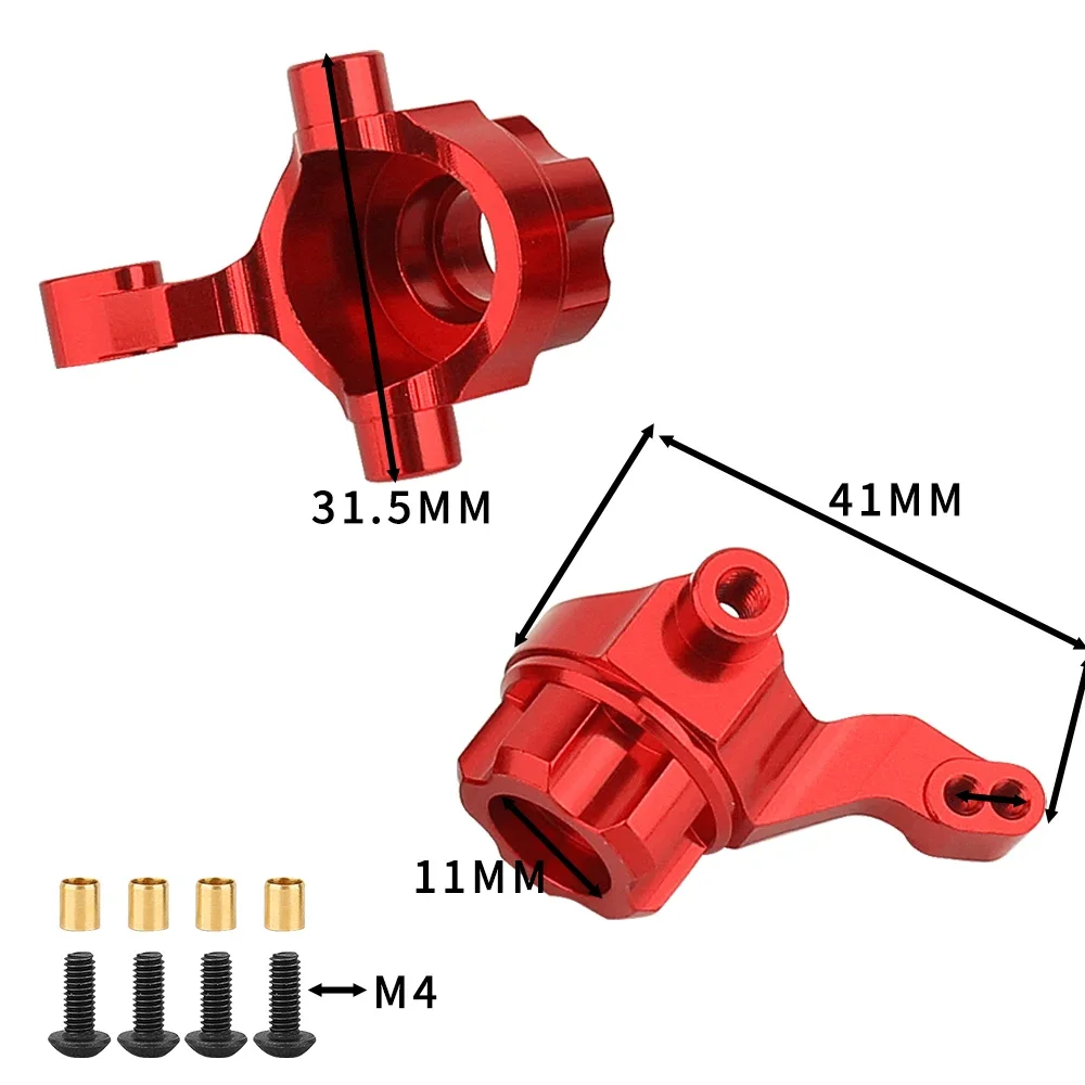 Metal Front & Rear Steering Knuckles Carrier Steering Hub Carriers Upgrade Parts for Tamiya TT-02B TT02B 1/10 RC Drift Car