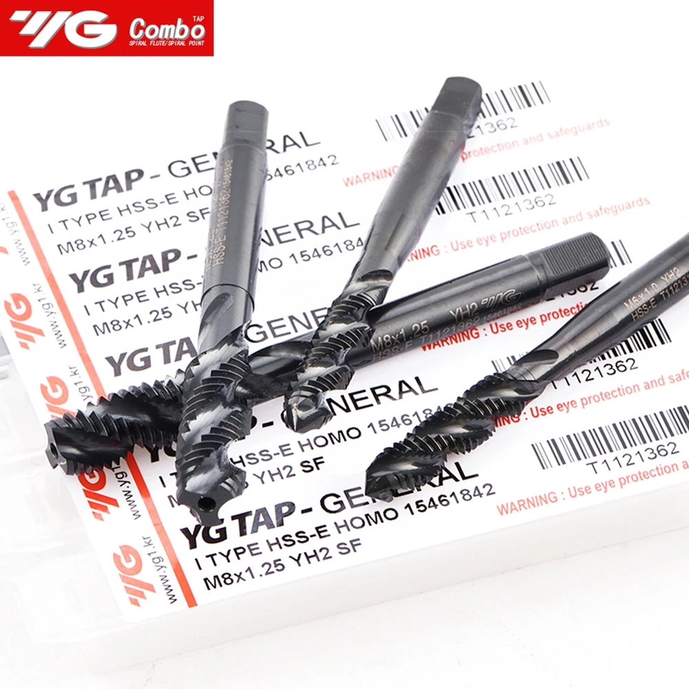 YG-1 HSS-E T1121 M2 M2.5 M3 M4 M5 M6 M8 M10 M12 M14 M16 M18 M20 M24 Processing Metal Tap Spiral groove Taps For Multi Purpose