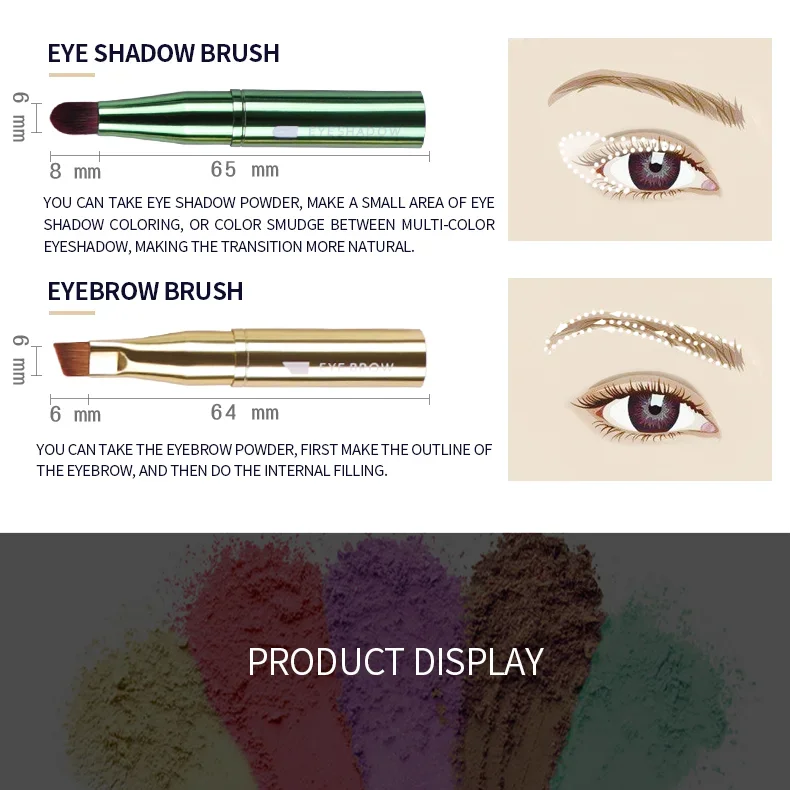 4 in 1 Portable Retractable Travel Lip Eye Brush Professional Makeup Brush Mini Soft Hair Eyeshadow Brush Makeup Accessories 1pc