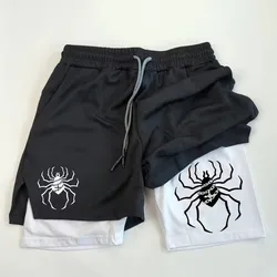 Hunter X Hunter Performance Shorts for Men Breathable Spider Gym Shorts Summer Sports Fitness Workout Jogging Short Pants