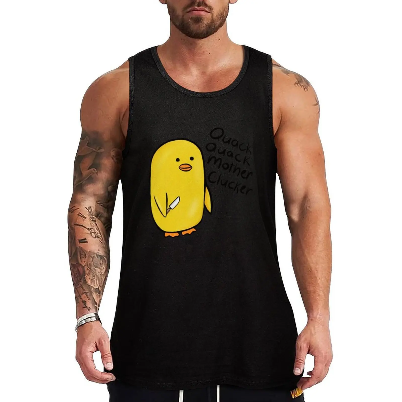 

Quack quack mother clucker Tank Top gym for men Japanese t-shirt male top vests for men