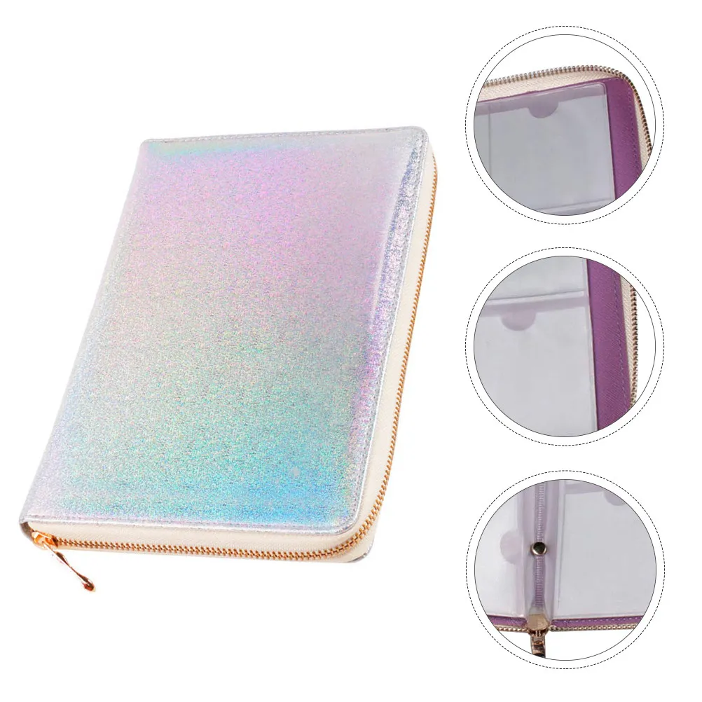 

1 шт. Премиальный чехол-сумка для 72 трафаретов для стемпинга с застежкой-молнией, блестящий, стильный, для маникюрных штампов и трафаретов