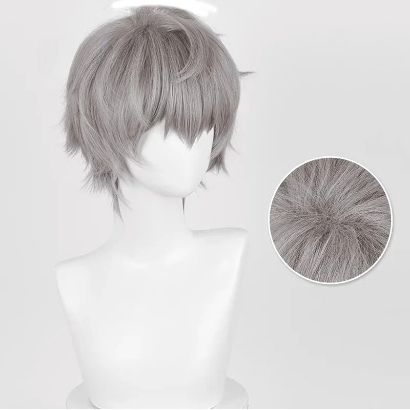 Jusqu'à Cosplay Anime Alien scène Cosplay accessoire nouvelle perruque argent gris cheveux hommes conmic-con noël Holloween